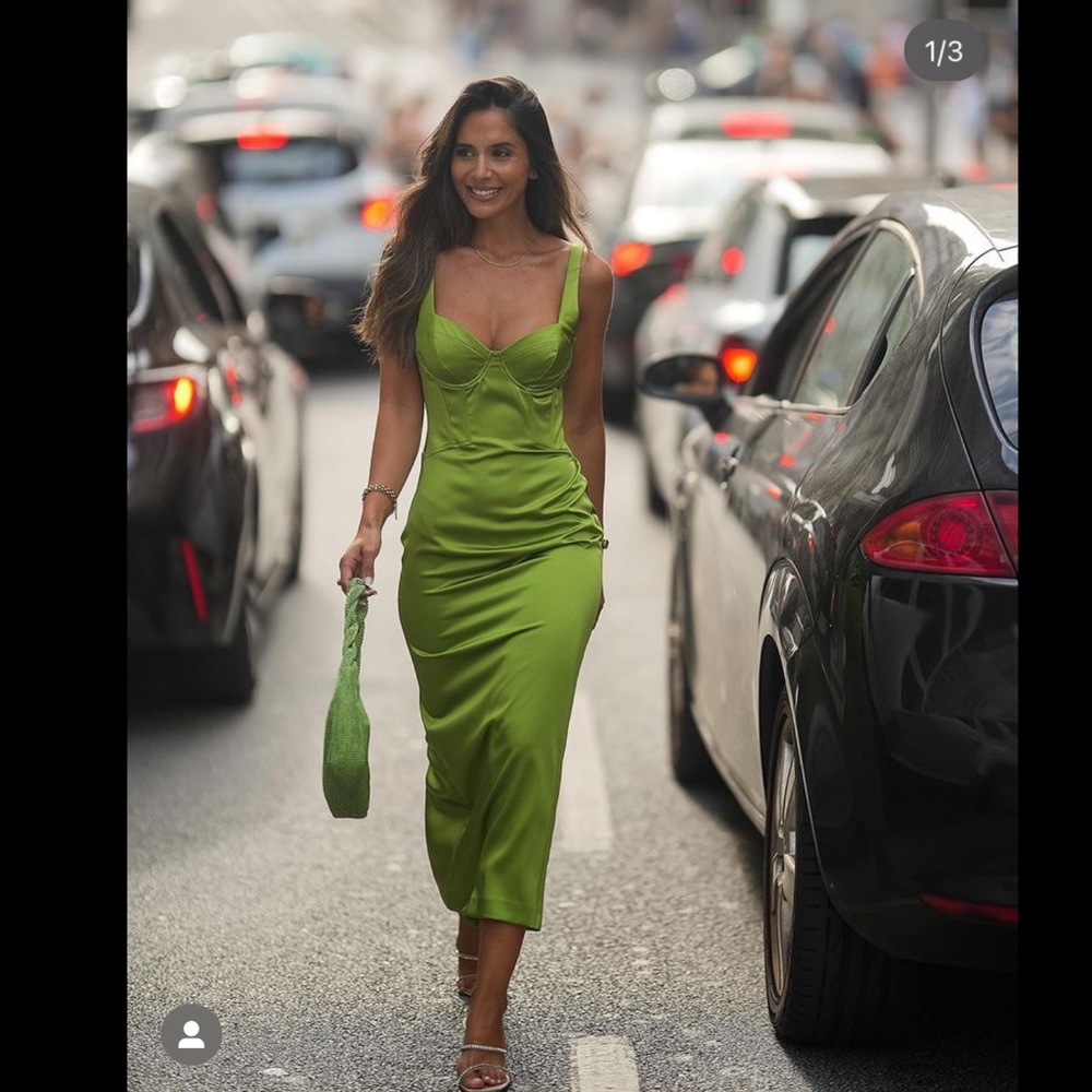 Zara SATIN EFFECT CORSET DRESS